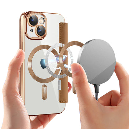 MagSafe futrola za Apple iPhone 15 Plus, Techsuit, SmartMag Book, Smeđa