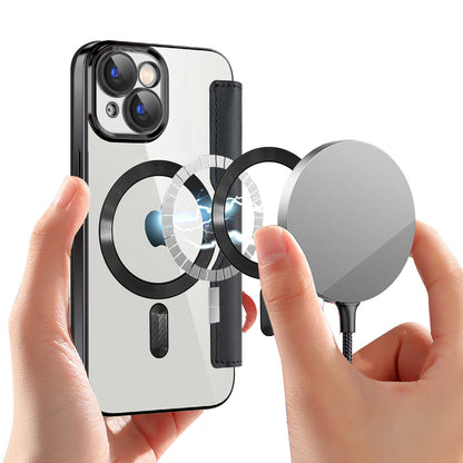 MagSafe futrola za Apple iPhone 15 Plus, Techsuit, SmartMag Book, Crna