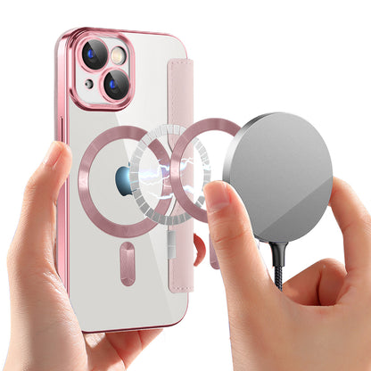 MagSafe futrola za Apple iPhone 15 Plus, Techsuit, SmartMag Book, Roza