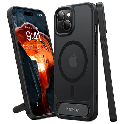 MagSafe torbica za Apple iPhone 15 Plus, Torras, Pstand, Crna