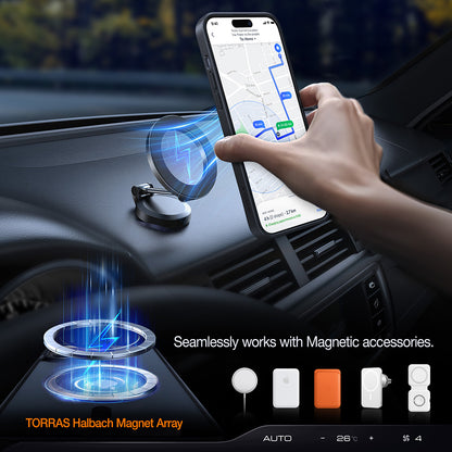 MagSafe torbica za Apple iPhone 15 Plus, Torras, Pstand, Crna