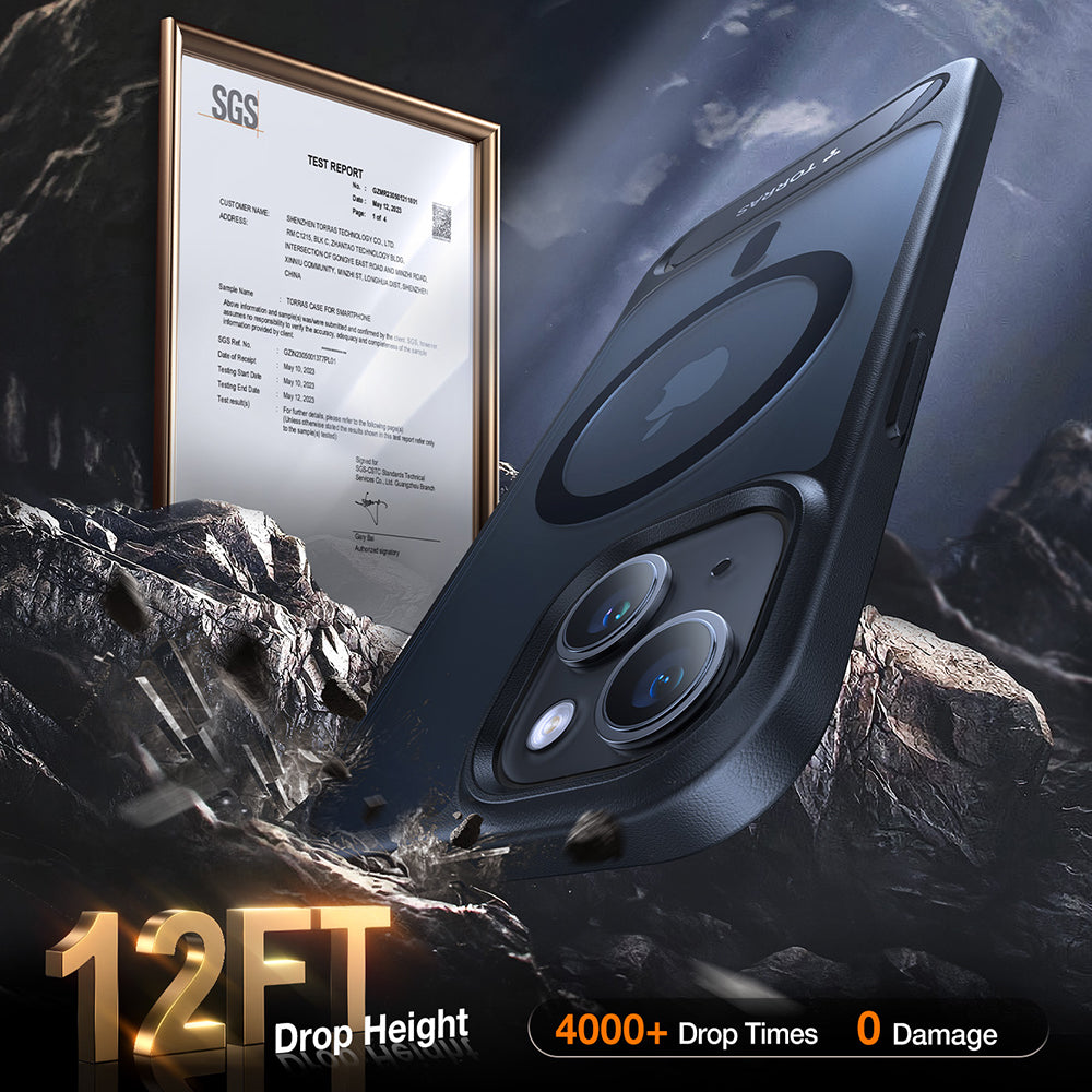 MagSafe torbica za Apple iPhone 15 Plus, Torras, Pstand, Crna