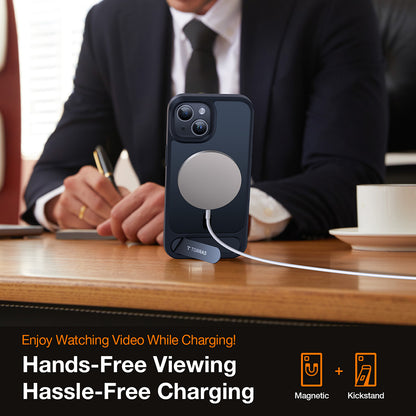 MagSafe torbica za Apple iPhone 15 Plus, Torras, Pstand, Crna