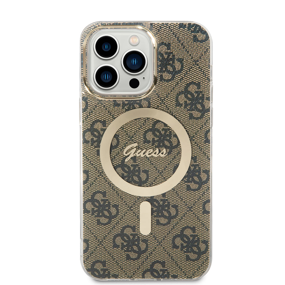 Futrola MagSafe za Apple iPhone 15 Pro, Guess, 4G IML, smeđa GUHMP15LH4STW