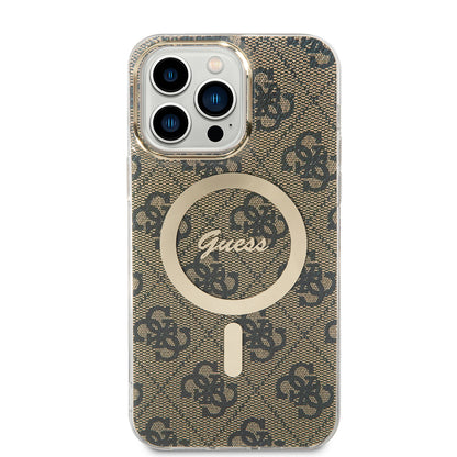 Futrola MagSafe za Apple iPhone 15 Pro, Guess, 4G IML, smeđa GUHMP15LH4STW