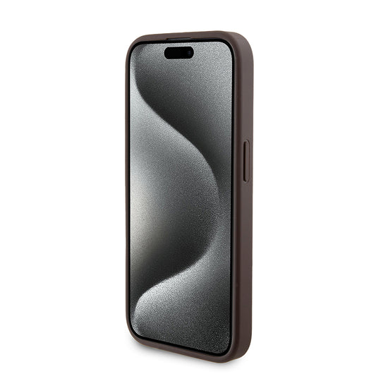 MagSafe futrola za Apple iPhone 15 Pro, Guess, Powerbank 4G Metal Logo, Smeđa