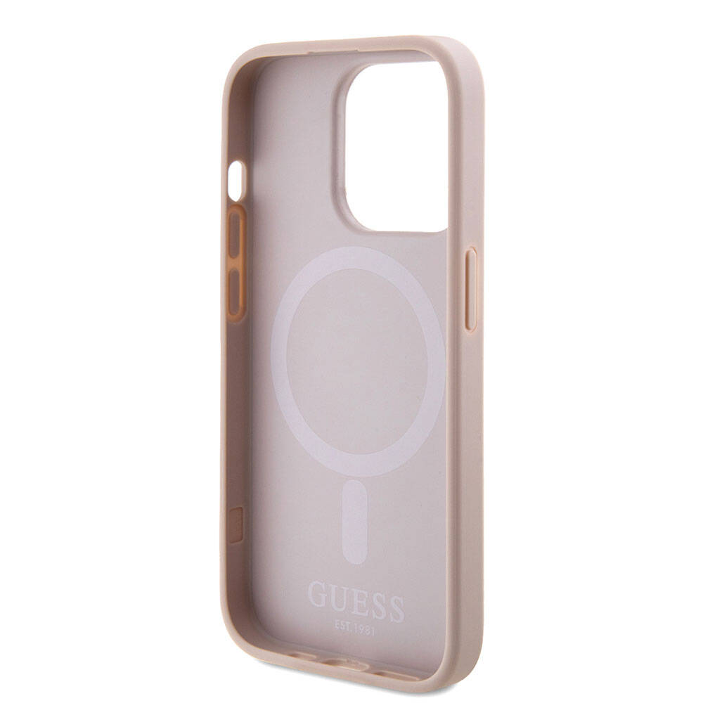 MagSafe futrola za Apple iPhone 15 Pro, Guess, Saffiano, Roza