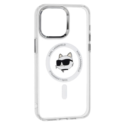 Futrola MagSafe za Apple iPhone 15 Pro, Karl Lagerfeld, IML Metal Choupette's Head, Bijela