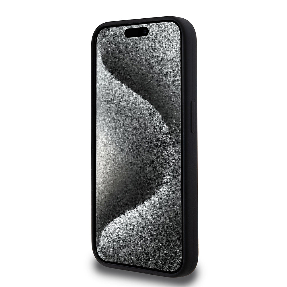Futrola MagSafe za Apple iPhone 15 Pro, Karl Lagerfeld, Silikonska Karl & Choupette's Heads, Crna