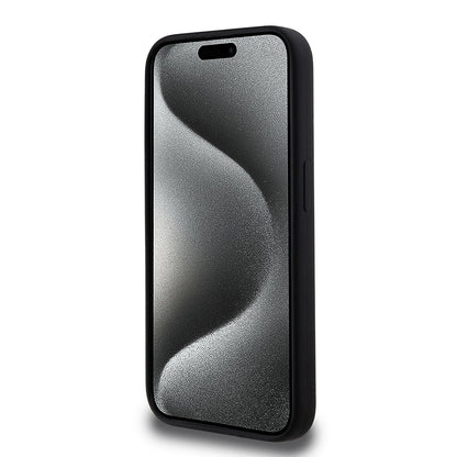 Futrola MagSafe za Apple iPhone 15 Pro, Karl Lagerfeld, Silikonska Karl & Choupette's Heads, Crna