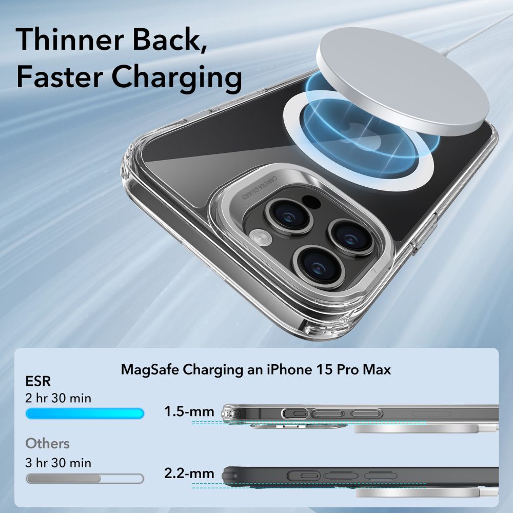 MagSafe futrola za Apple iPhone 15 Pro Max, ESR, Classic Hybrid Kickstand, Prozirna