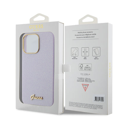 Futrola MagSafe za Apple iPhone 15 Pro Max, Guess, Glitter Full Wrapped, Ljubičasta GUHCP15XPGMCSL