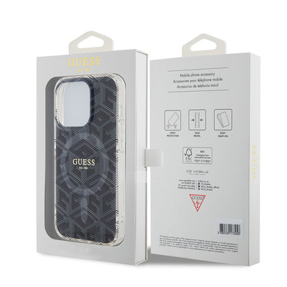 MagSafe futrola za Apple iPhone 15 Pro Max, Guess, IML Gcube, Crna