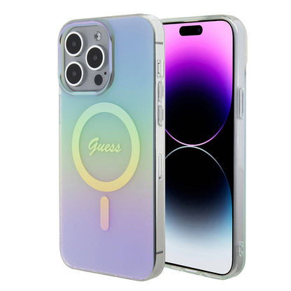 Futrola MagSafe za Apple iPhone 15 Pro Max, Guess, IML Iridescent, Tirkizna