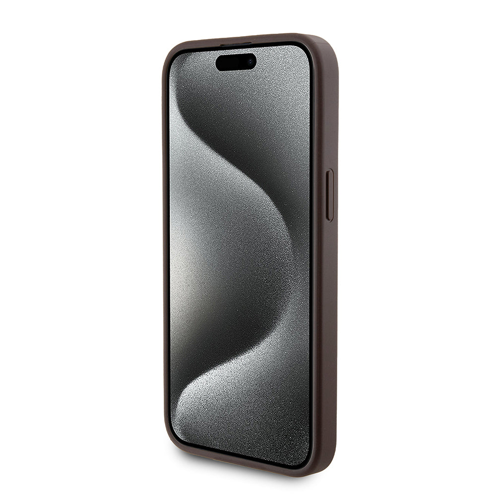 Husa MagSafe za Apple iPhone 15 Pro Max, Guess, Powerbank 4G Metal Logo, Smeđa