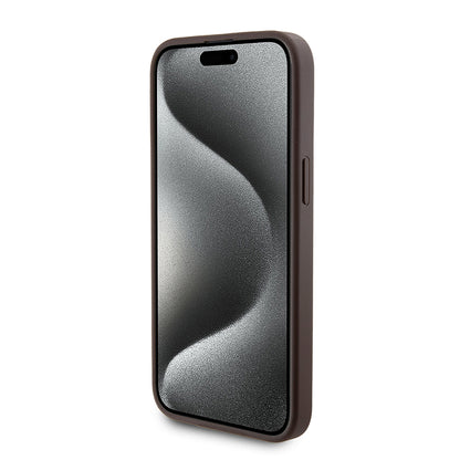 Husa MagSafe za Apple iPhone 15 Pro Max, Guess, Powerbank 4G Metal Logo, Smeđa