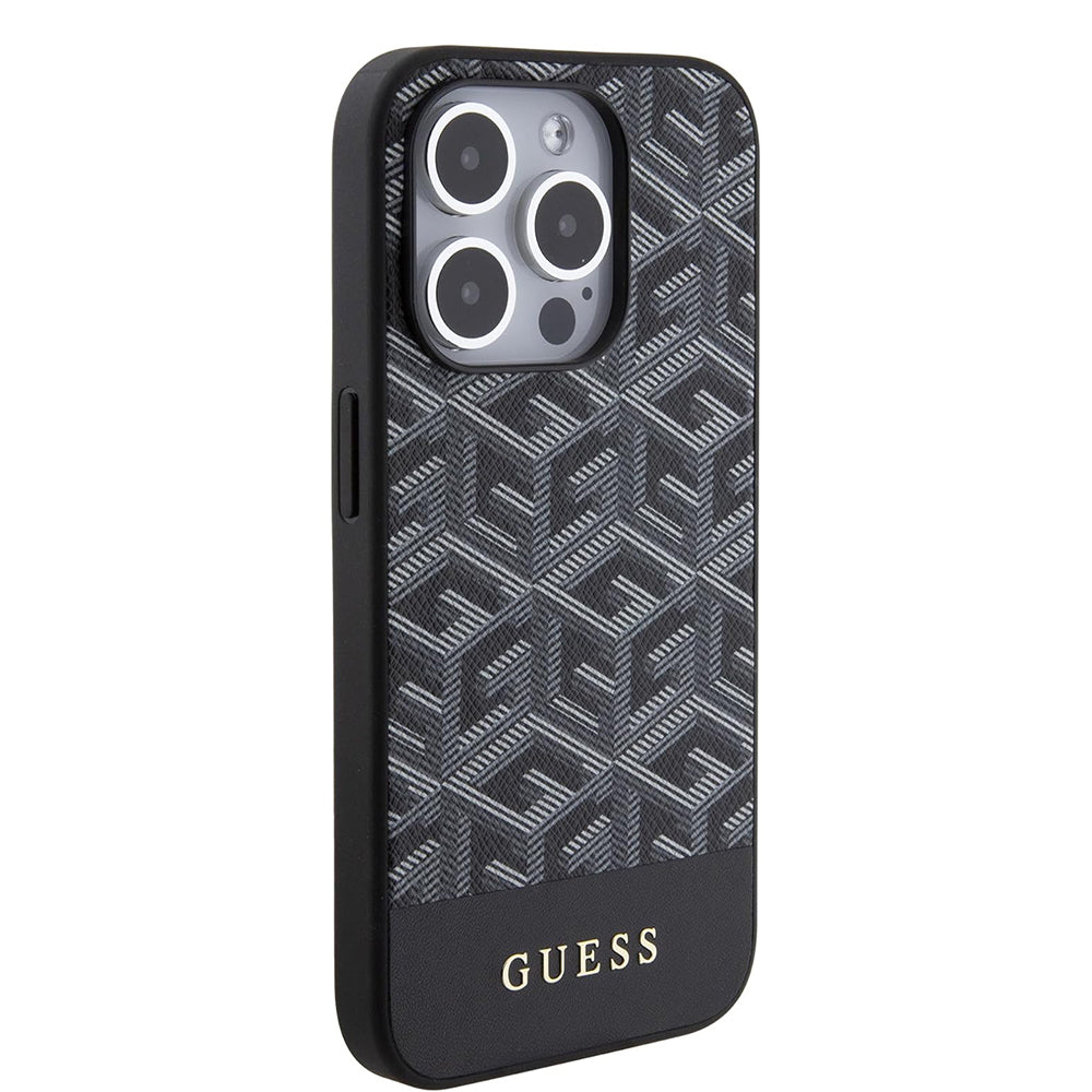 MagSafe futrola za Apple iPhone 15 Pro Max, Guess, PU G Cube, Crna