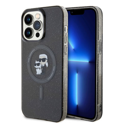 MagSafe futrola za Apple iPhone 15 Pro Max, Karl Lagerfeld, Glitter, Crna