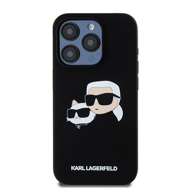 MagSafe futrola za Apple iPhone 15 Pro Max, Karl Lagerfeld, Silikon Karl & Choupette, Crna