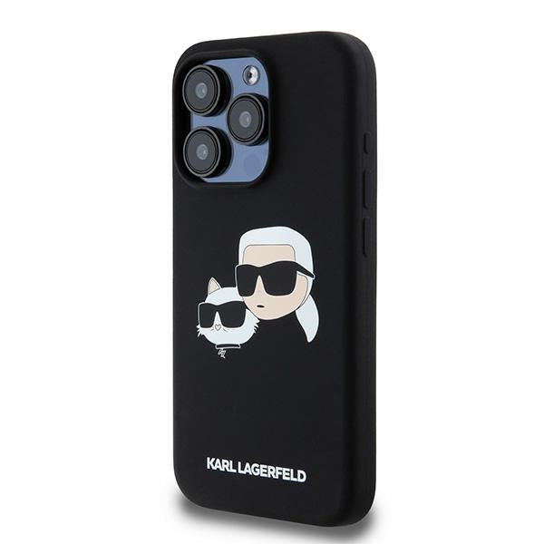 MagSafe futrola za Apple iPhone 15 Pro Max, Karl Lagerfeld, Silikon Karl & Choupette, Crna
