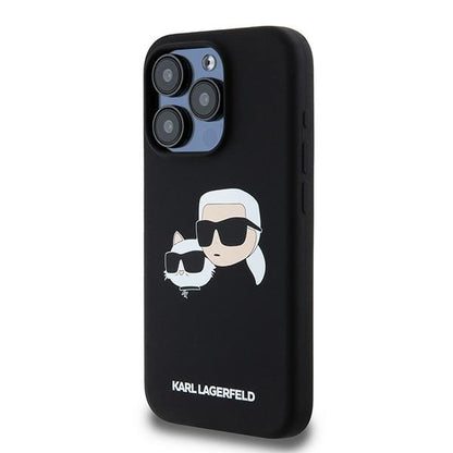MagSafe futrola za Apple iPhone 15 Pro Max, Karl Lagerfeld, Silikon Karl & Choupette, Crna