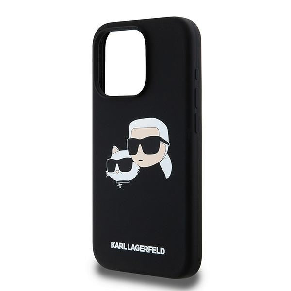 MagSafe futrola za Apple iPhone 15 Pro Max, Karl Lagerfeld, Silikon Karl & Choupette, Crna