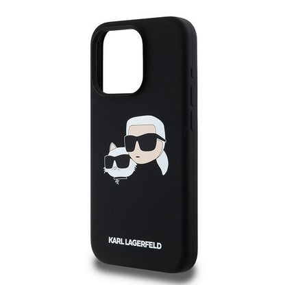 MagSafe futrola za Apple iPhone 15 Pro Max, Karl Lagerfeld, Silikon Karl & Choupette, Crna