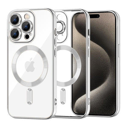 MagSafe futrola za Apple iPhone 15 Pro Max, Techsuit, Luxury Crystal, Srebrna