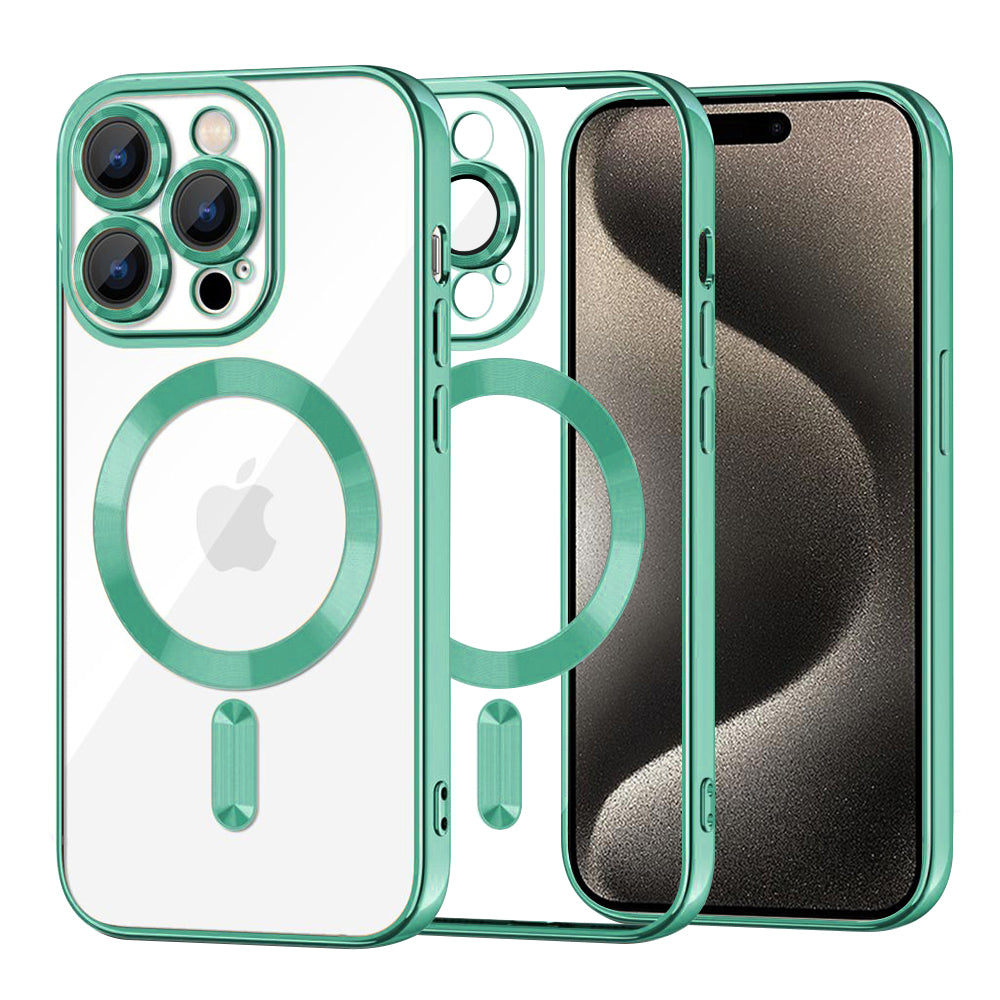 MagSafe maska za Apple iPhone 15 Pro Max, Techsuit, Luxury Crystal, Svijetlo Zelena