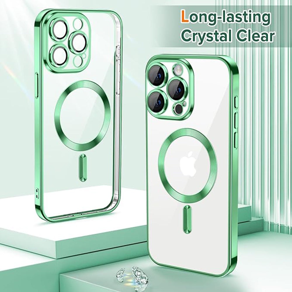MagSafe maska za Apple iPhone 15 Pro Max, Techsuit, Luxury Crystal, Svijetlo Zelena
