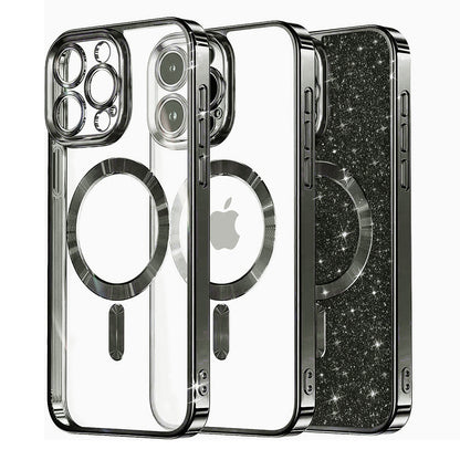 MagSafe futrola za Apple iPhone 15 Pro Max, Techsuit, Luxury Glitter, Crna