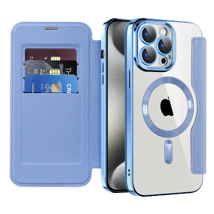 MagSafe futrola za Apple iPhone 15 Pro Max, Techsuit, SmartMag Book, Plava