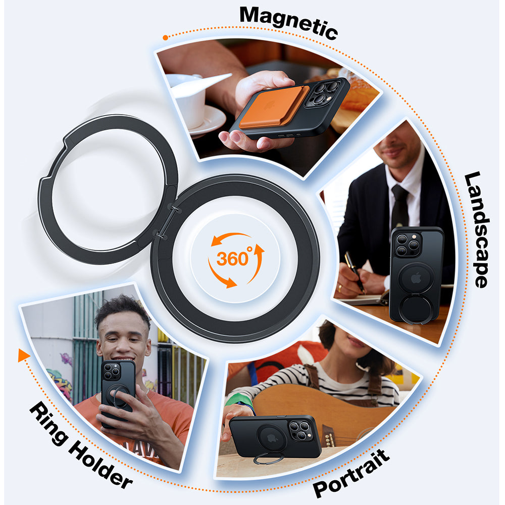 MagSafe futrola za Apple iPhone 15 Pro Max, Torras, Ostand Pro, Crna