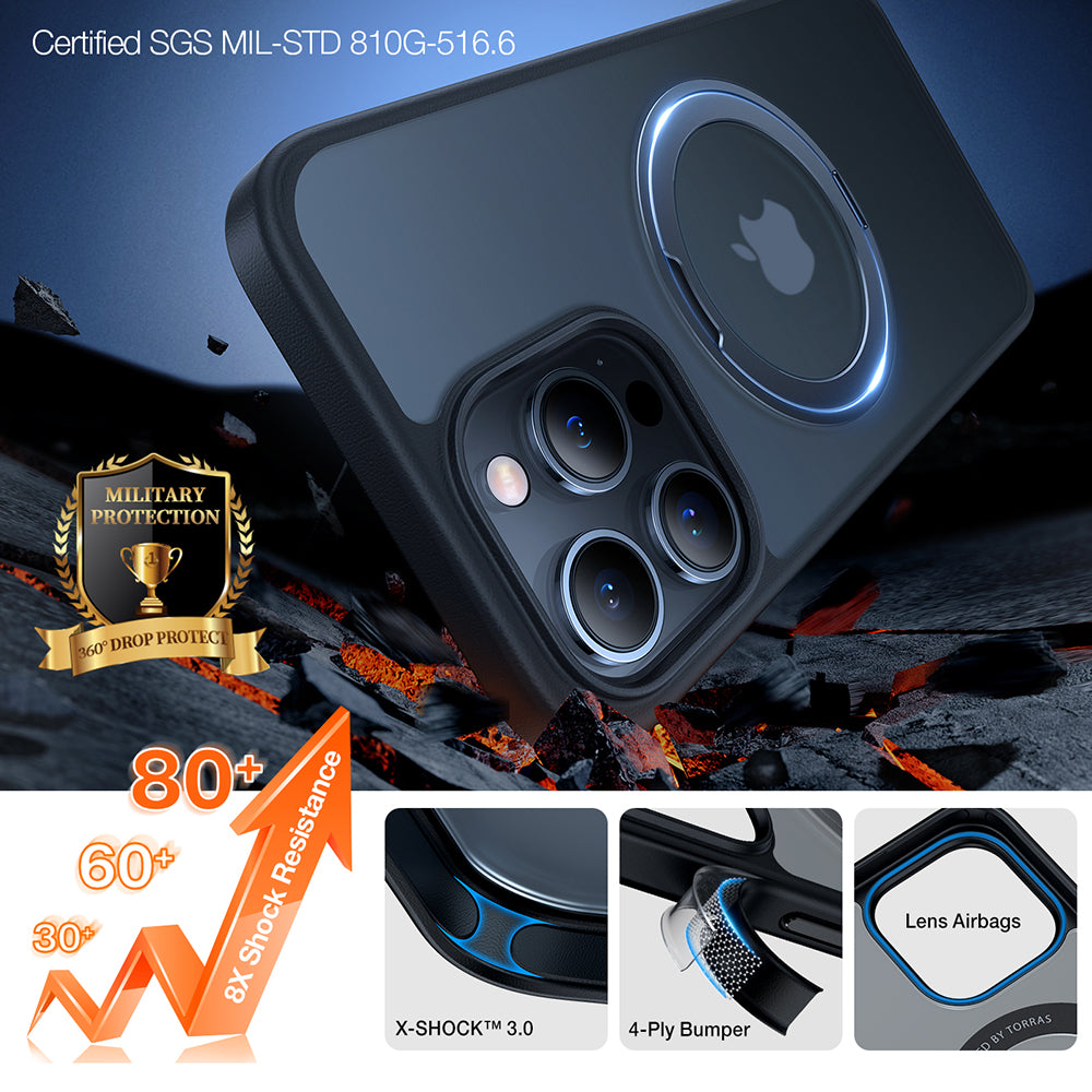 MagSafe futrola za Apple iPhone 15 Pro Max, Torras, Ostand Pro, Crna