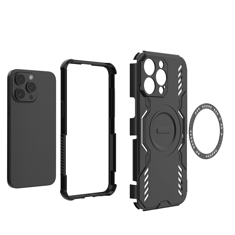 MagSafe futrola za Apple iPhone 15 Pro, Techsuit, ArmorMag, Crna