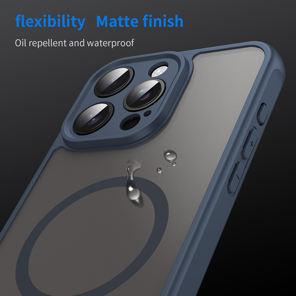 MagSafe futrola za Apple iPhone 15 Pro, Techsuit, HaloFrost II, Tamnoplava