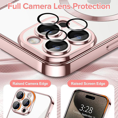 MagSafe futrola za Apple iPhone 15 Pro, Techsuit, Luxury Crystal, Roza