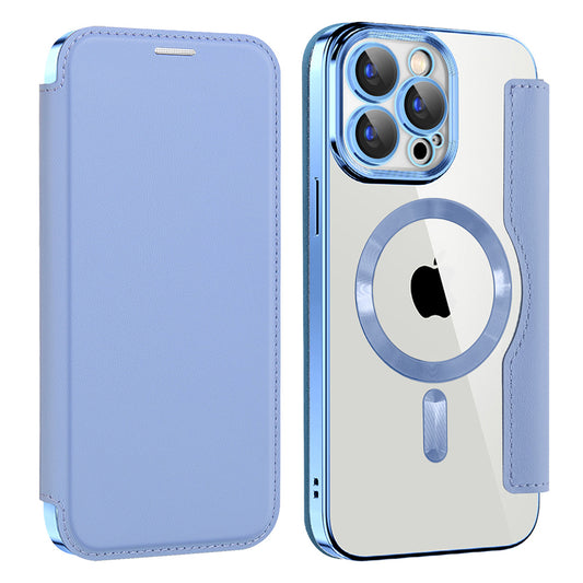 MagSafe futrola za Apple iPhone 15 Pro, Techsuit, SmartMag Book, Plava