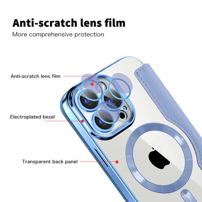 MagSafe futrola za Apple iPhone 15 Pro, Techsuit, SmartMag Book, Plava