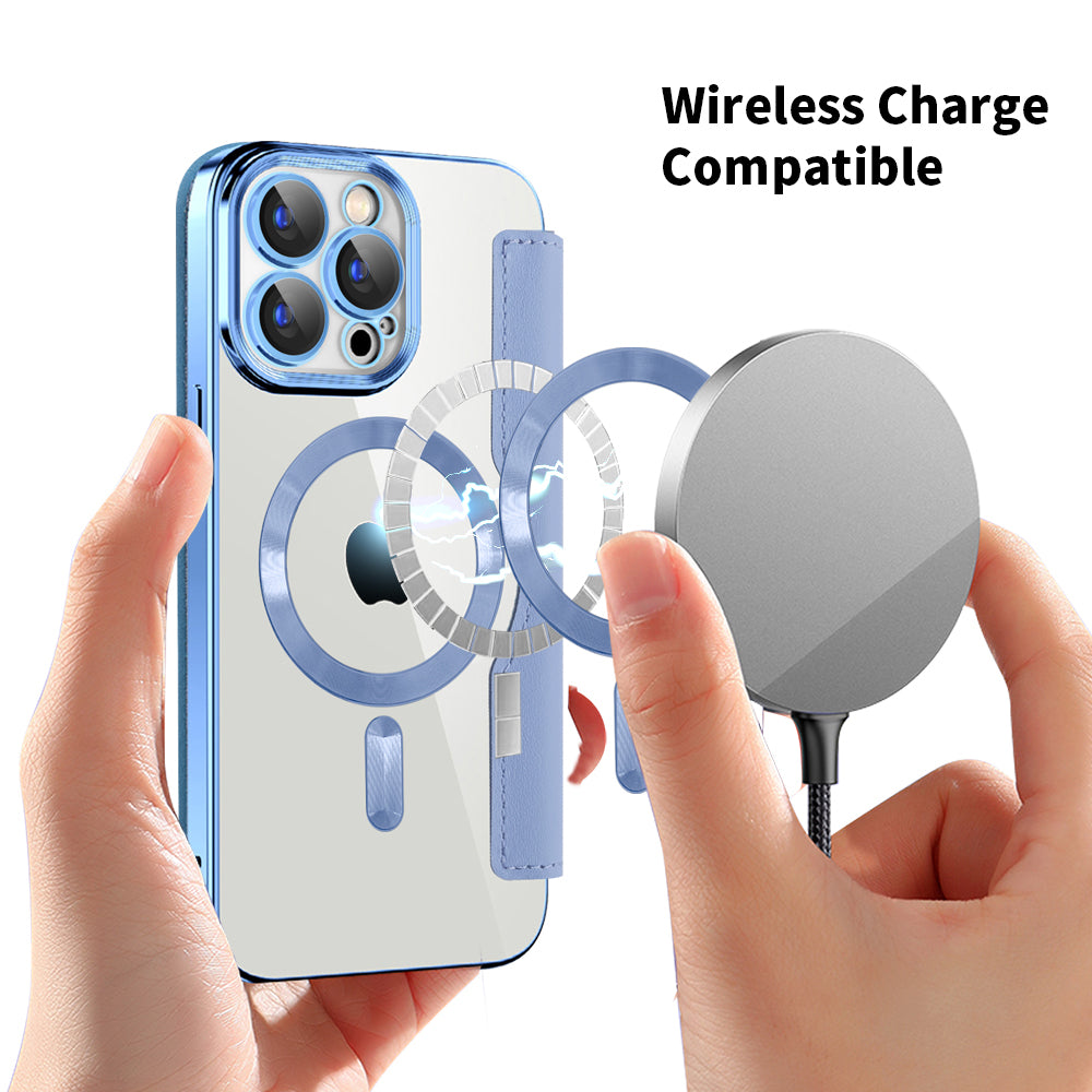 MagSafe futrola za Apple iPhone 15 Pro, Techsuit, SmartMag Book, Plava