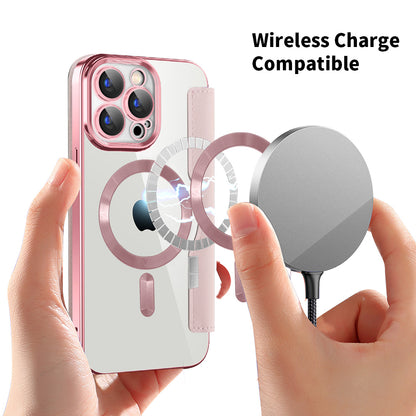 MagSafe futrola za Apple iPhone 15 Pro, Techsuit, SmartMag Book, Roza