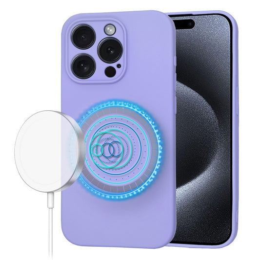 MagSafe futrola za Apple iPhone 15 Pro, Techsuit, SoftFlex, Svijetlo Ljubičasta