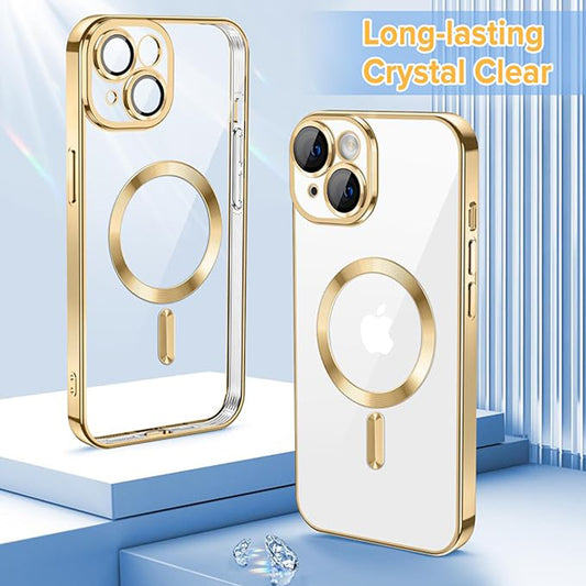 MagSafe futrola za Apple iPhone 15, Techsuit, Luxury Crystal, Zlatna