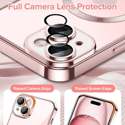 MagSafe futrola za Apple iPhone 15, Techsuit, Luxury Crystal, Roza