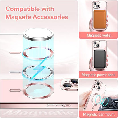 MagSafe futrola za Apple iPhone 15, Techsuit, Luxury Crystal, Roza