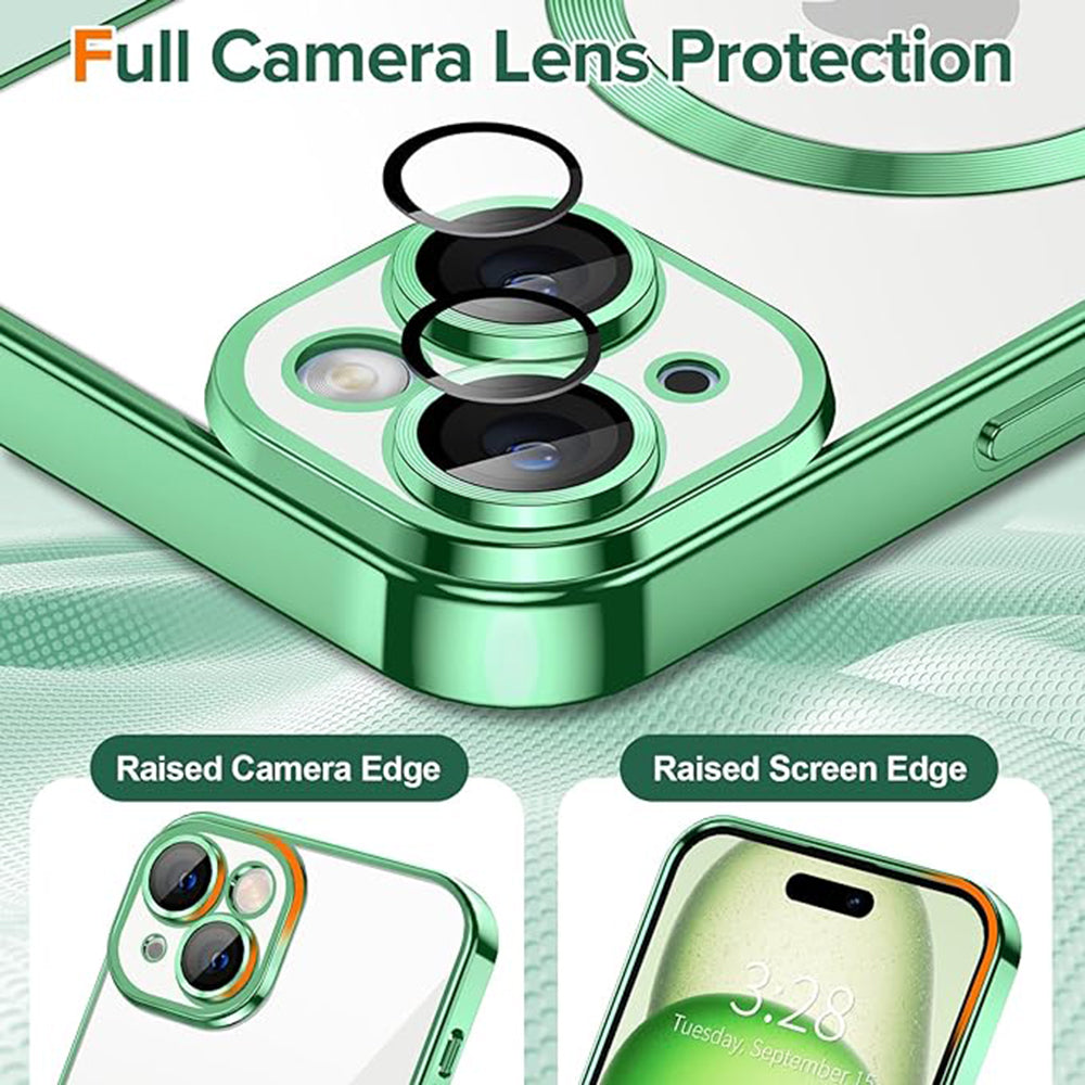 MagSafe futrola za Apple iPhone 15, Techsuit, Luxury Crystal, Svijetlo Zelena