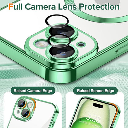 MagSafe futrola za Apple iPhone 15, Techsuit, Luxury Crystal, Svijetlo Zelena