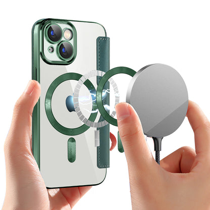 MagSafe futrola za Apple iPhone 15, Techsuit, SmartMag Book, Zelena