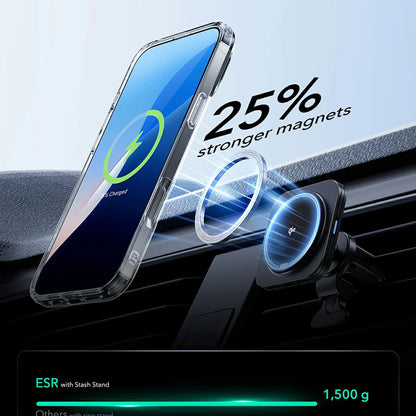 Futrola MagSafe za Apple iPhone 16, ESR, Classic Hybrid Kickstand, Crno Prozirna