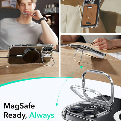 Futrola MagSafe za Apple iPhone 16, ESR, Classic Hybrid Kickstand, Crno Prozirna